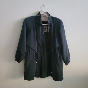 Vintage Dark Green Petite Zip Up Jacket